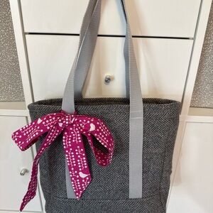 Handmade upcycled Gray wool tote